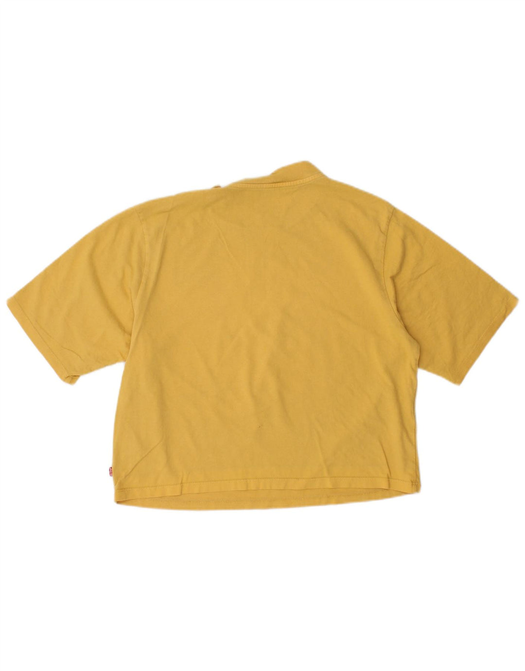 LEVI'S Womens Oversized Crop T-Shirt Top UK 6 XS Yellow Cotton