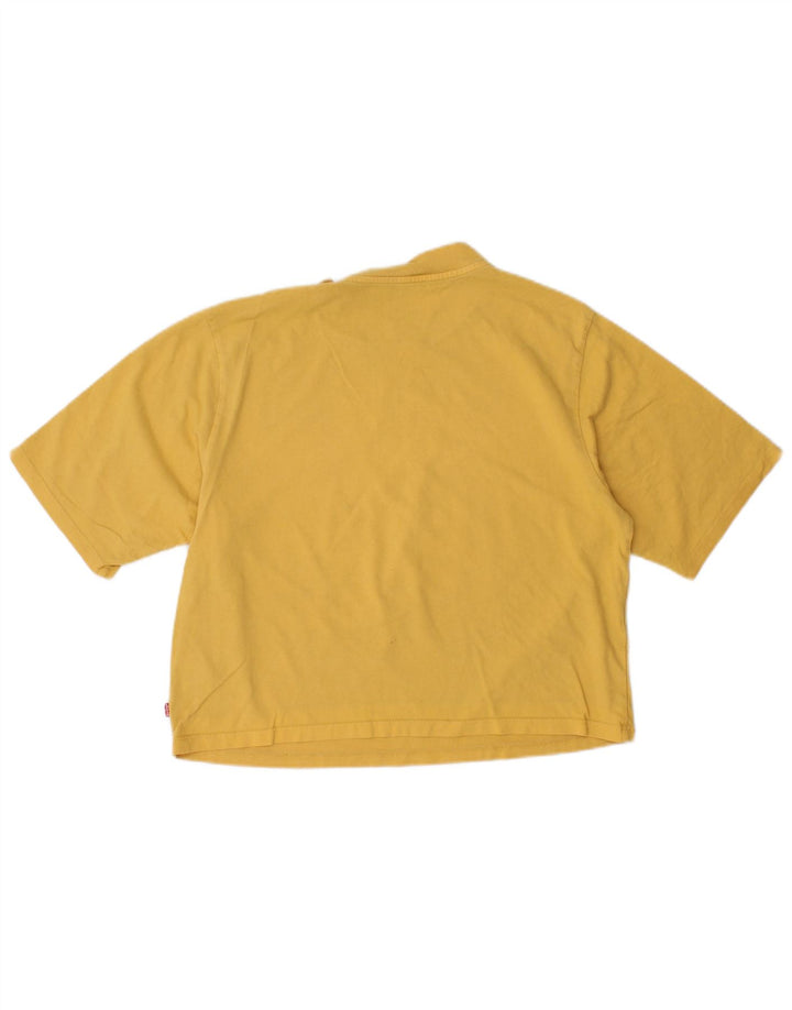 LEVI'S Womens Oversized Crop T-Shirt Top UK 6 XS Yellow Cotton