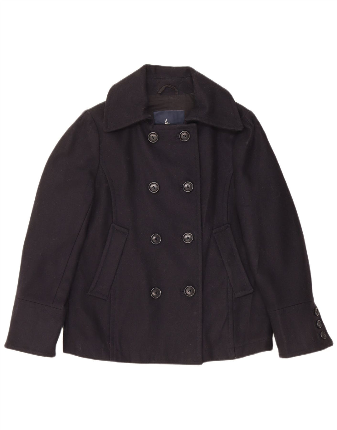 Marina Yachting Womens Pea Coat IT 44 Medium Black New Wool