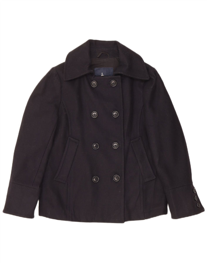 Marina Yachting Womens Pea Coat IT 44 Medium Black New Wool