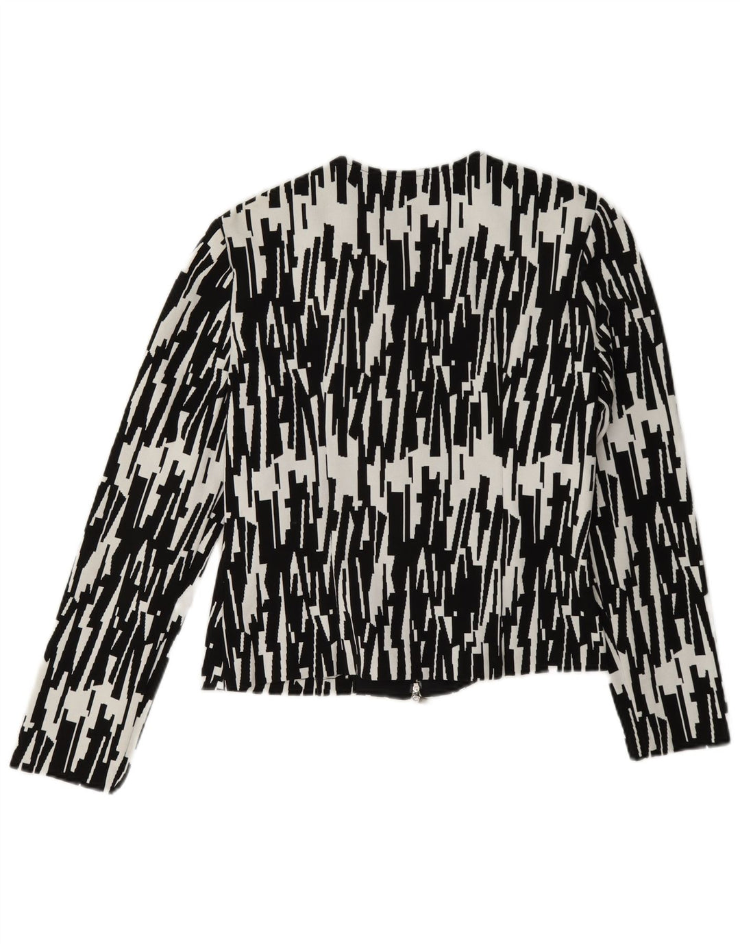 Joseph Ribkoff Womens Full Zip Blazer Jacket UK 10 Small Black Geometric