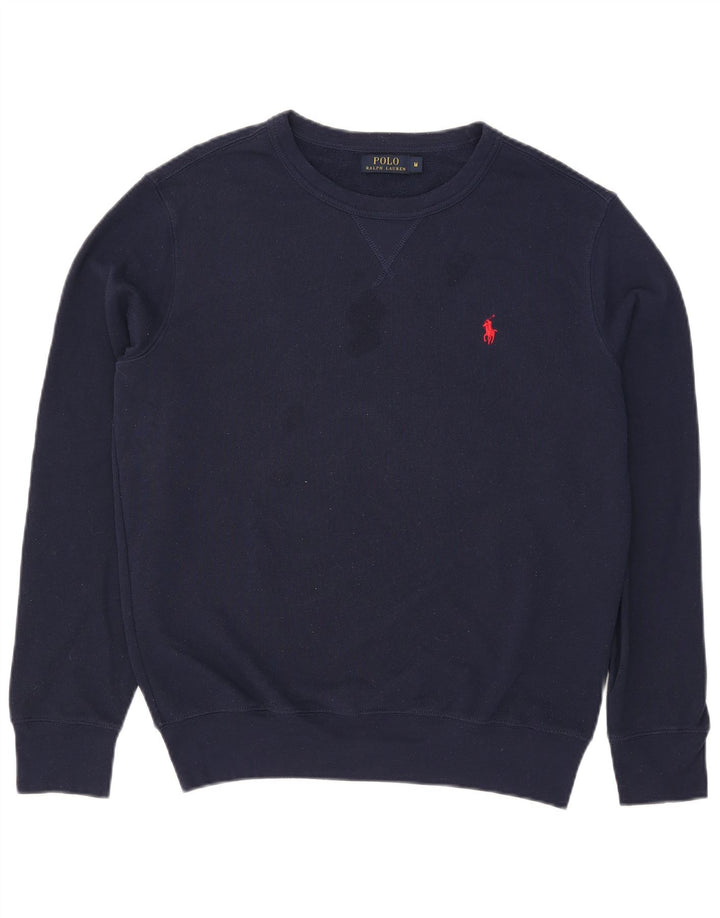 Polo Ralph Lauren Mens Sweatshirt Jumper Medium Navy Blue Cotton