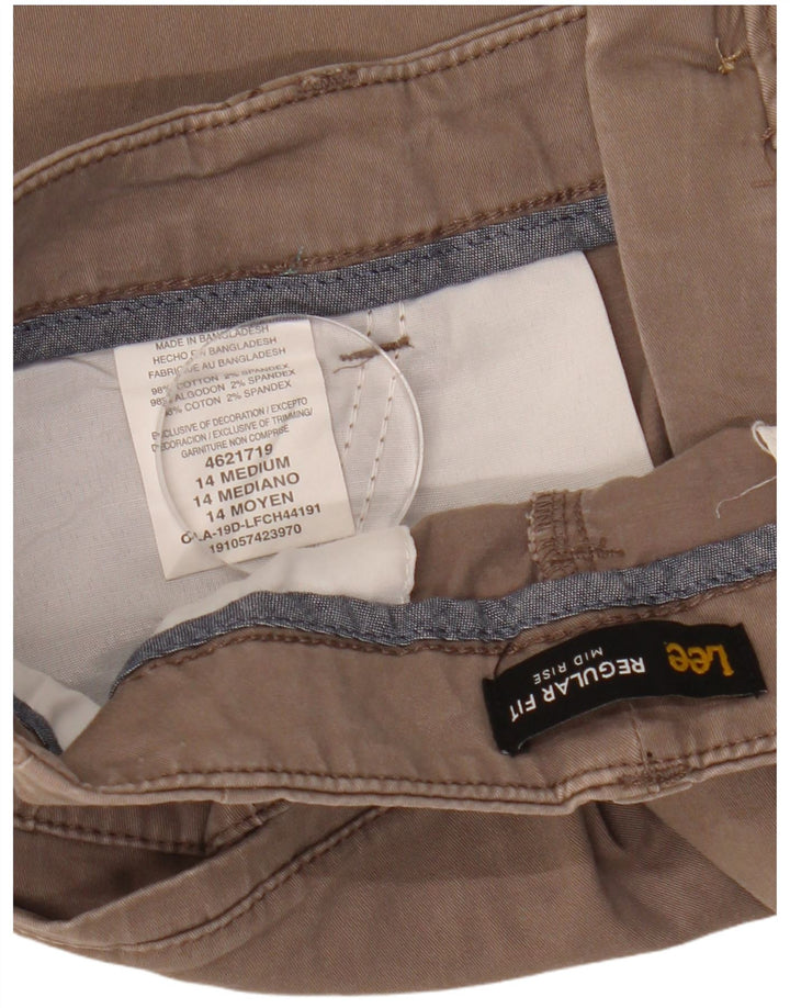 LEE Womens Mid Rise Regular Fit Casual Shorts US 14 XL W32 Grey Cotton