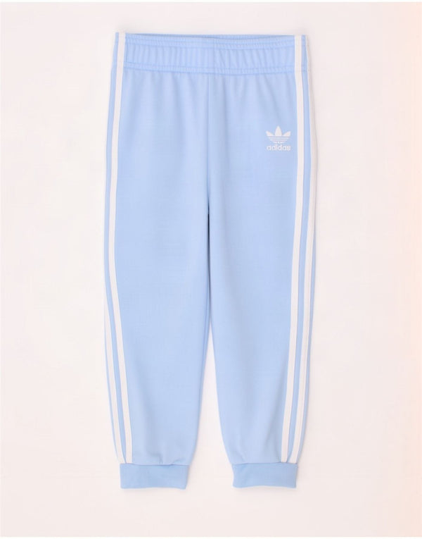 Adidas Boys Tracksuit Trousers Joggers 2-3 Years Blue Polyester