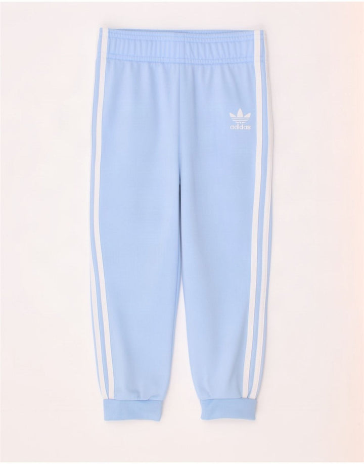 Adidas Boys Tracksuit Trousers Joggers 2-3 Years Blue Polyester