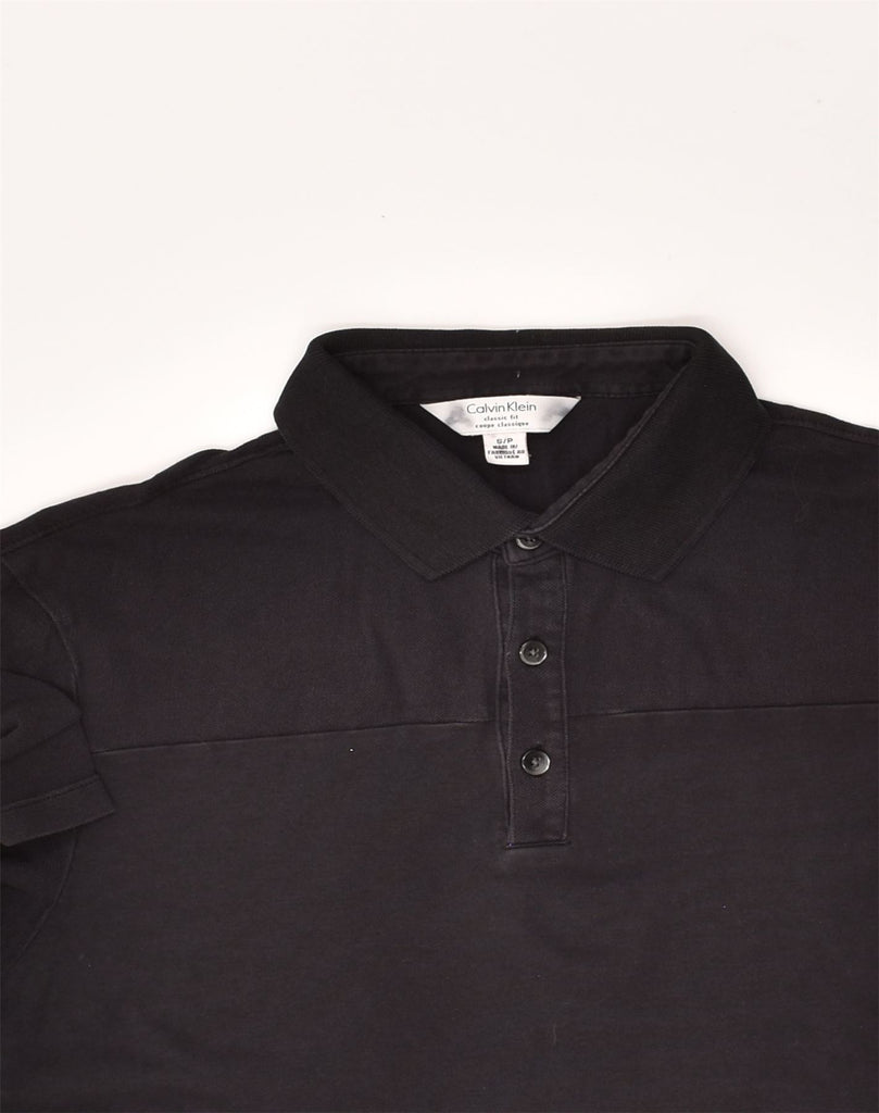 CALVIN KLEIN Mens Classic Fit Polo Shirt Small Black Cotton | Vintage Calvin Klein | Thrift | Second-Hand Calvin Klein | Used Clothing | Messina Hembry 