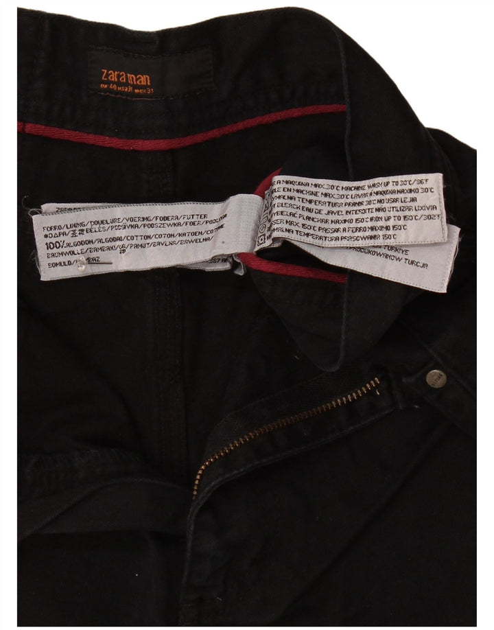 Zara Mens Straight Jeans EU 40 Medium W31 L32 Black Cotton