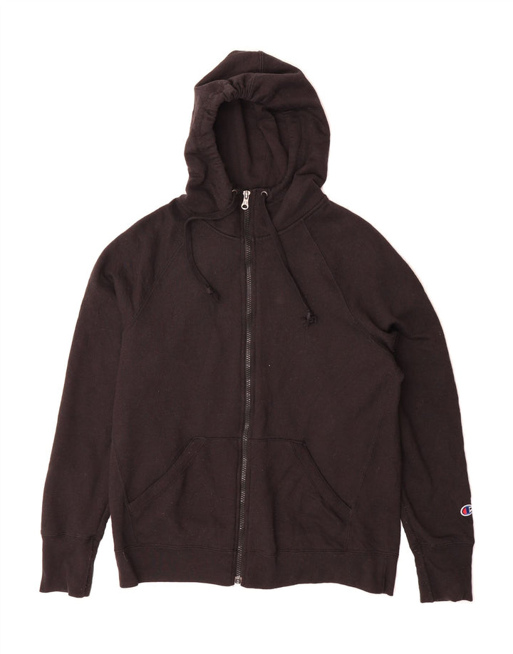 CHAMPION Womens Zip Hoodie Sweater UK 14 Medium Black Vintage Champion and Second-Hand Champion from Messina Hembry 