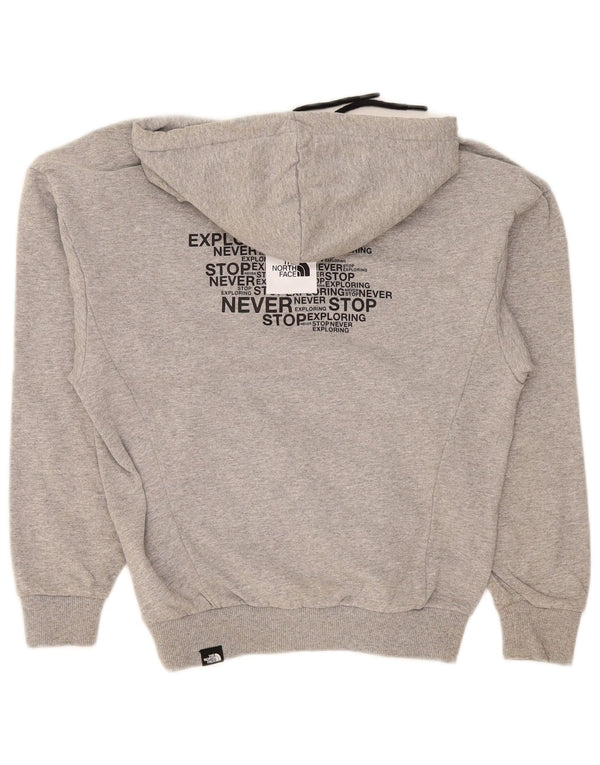The North Face Womens Oversized Hoodie Jumper UK 10 Small Grey Cotton