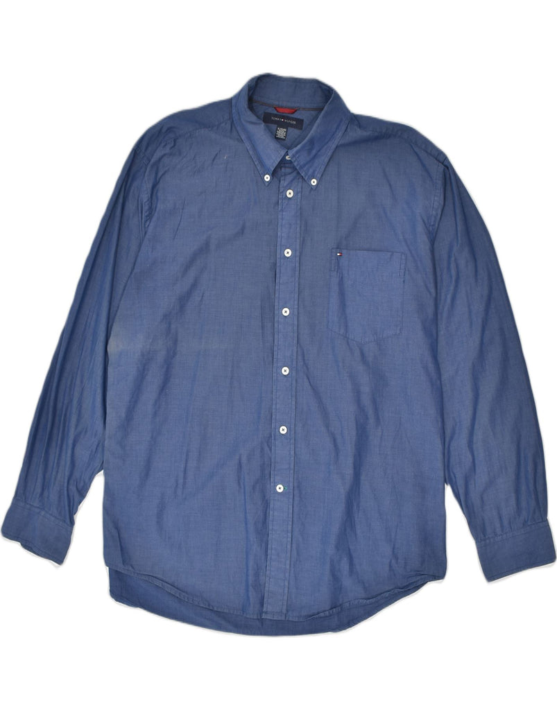 TOMMY HILFIGER Mens Shirt XL Blue Cotton | Vintage | Thrift | Second-Hand | Used Clothing | Messina Hembry 