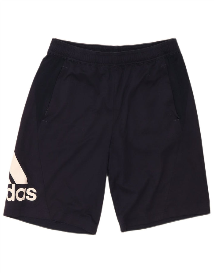Adidas Boys Aeroready Graphic Sport Shorts 15-16 Years  Navy Blue Polyester