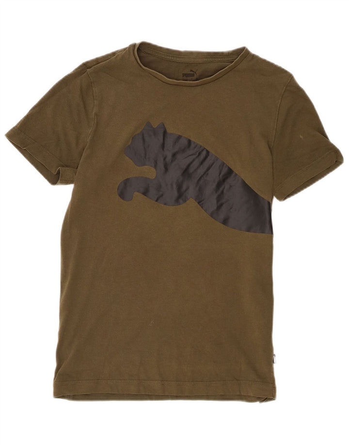 Puma Boys Graphic T-Shirt Top 13-14 Years Khaki