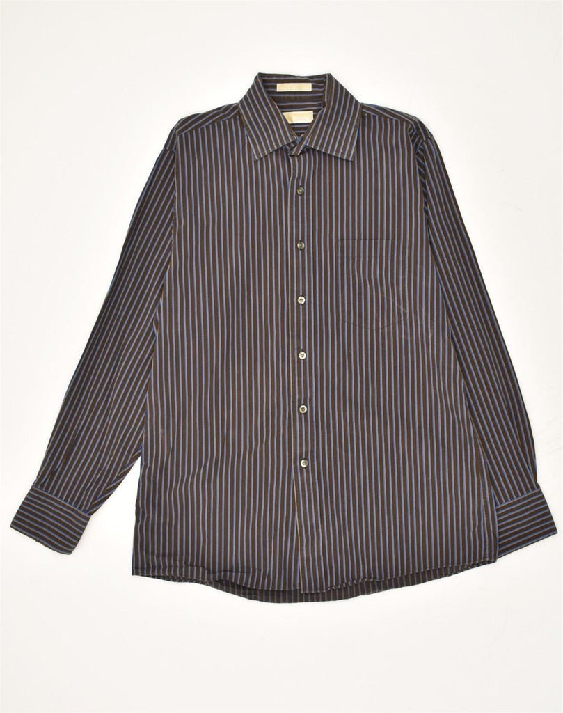 MICHAEL KORS Mens Shirt Medium Brown Striped Cotton | Vintage Michael Kors | Thrift | Second-Hand Michael Kors | Used Clothing | Messina Hembry 