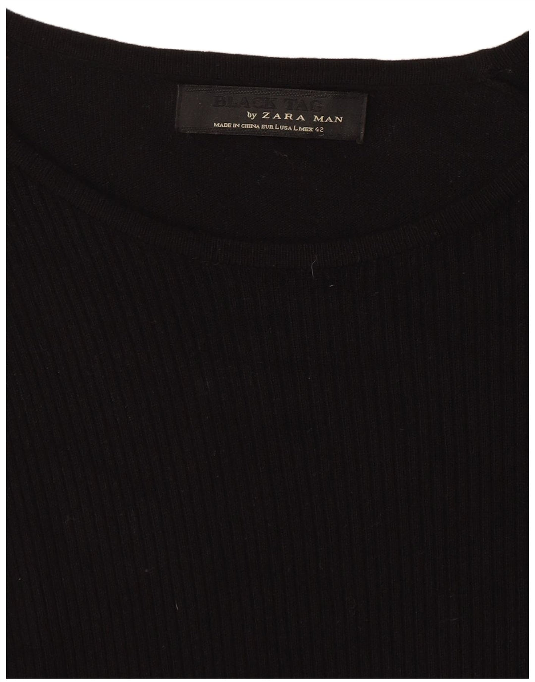 Zara Mens Boat Neck Jumper Sweater Large Black