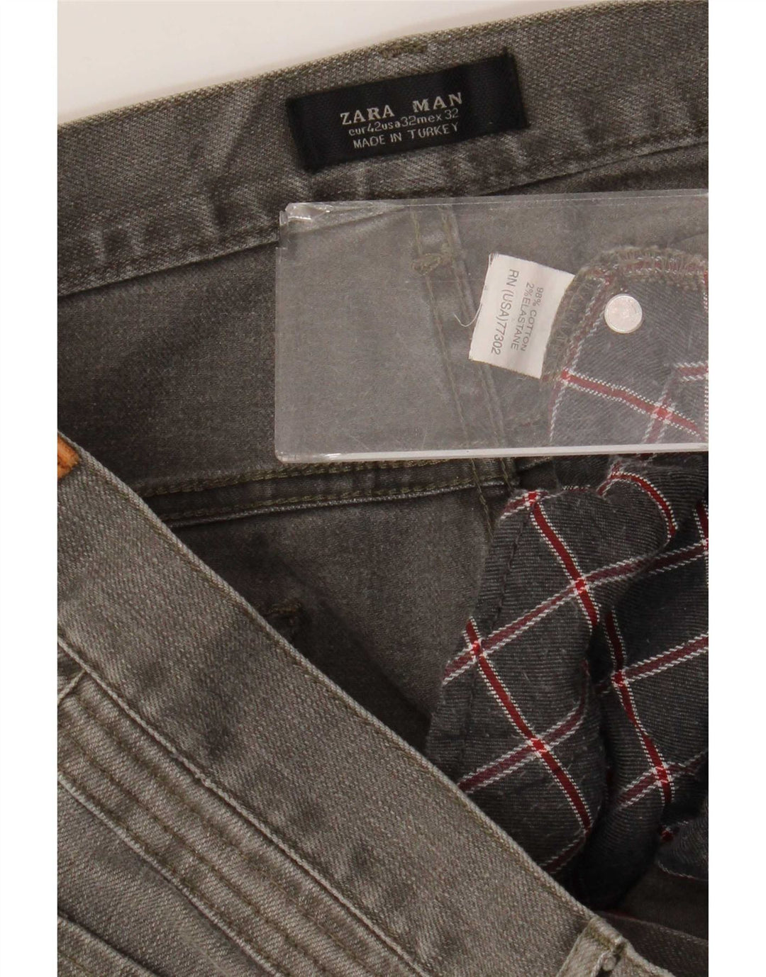 Zara Mens Straight Jeans EU 42 Large W32 L31 Grey Cotton