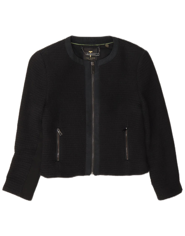 Ted Baker Womens Bolero Jacket Size 1 XS Black Cotton