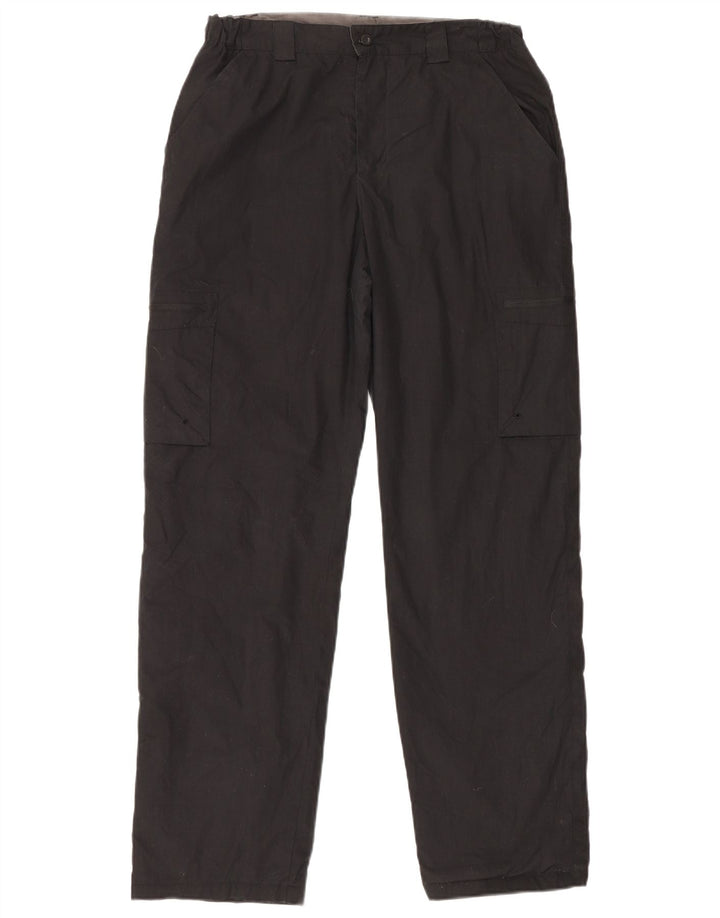 Mountain Warehouse Mens Straight Cargo Trousers W32 L31 Black Polyester