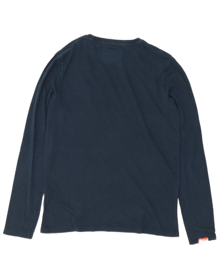 SUPERDRY Mens Top Long Sleeve Large Navy Blue