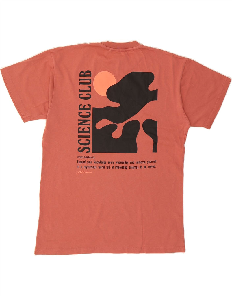 PULL & BEAR Mens Graphic T-Shirt Top Medium Pink Vintage Pull & Bear and Second-Hand Pull & Bear from Messina Hembry 