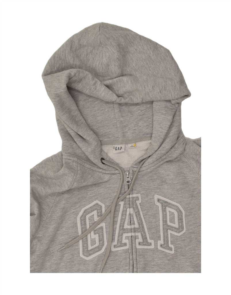 GAP Womens Graphic Zip Hoodie Sweater Medium Grey Cotton | Vintage Gap | Thrift | Second-Hand Gap | Used Clothing | Messina Hembry 