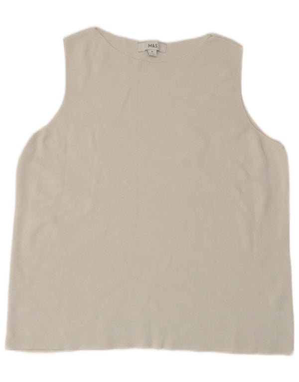 Marks & Spencer Womens Vest Top UK 16 Large Off White Viscose