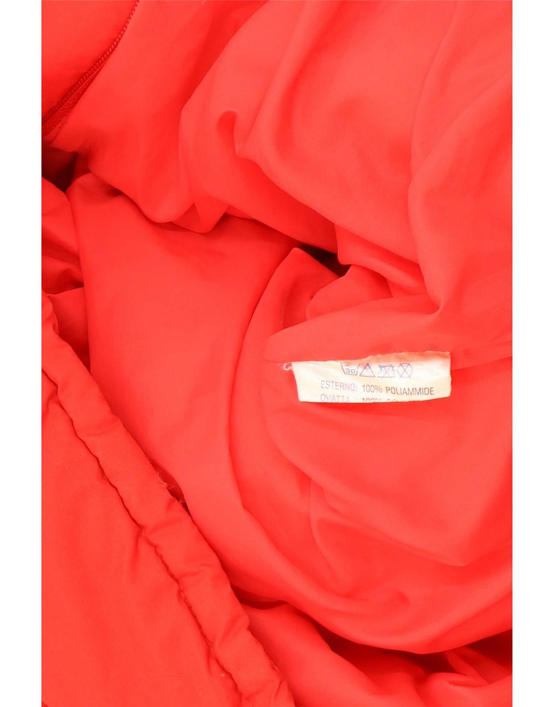 Vintage Mens Hooded Padded Jacket IT 52 XL Red Colourblock Polyamide
