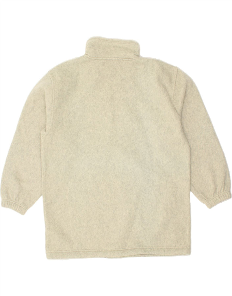 VINTAGE Mens Zip Neck Fleece Jumper Small Beige Polyester Vintage Vintage and Second-Hand Vintage from Messina Hembry 