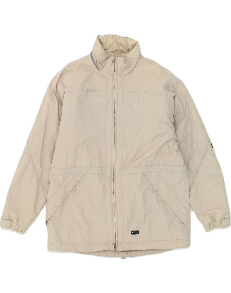 CHAMPION Mens Windbreaker Jacket UK 38 Medium Beige Polyamide | Vintage Champion | Thrift | Second-Hand Champion | Used Clothing | Messina Hembry 