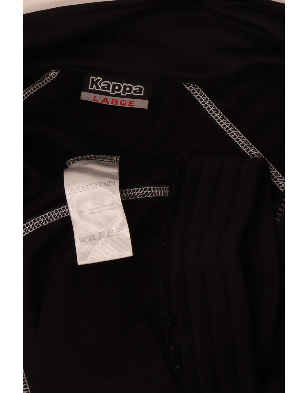 Kappa Mens Graphic Tracksuit Top Jacket Large Black Colourblock Polyester