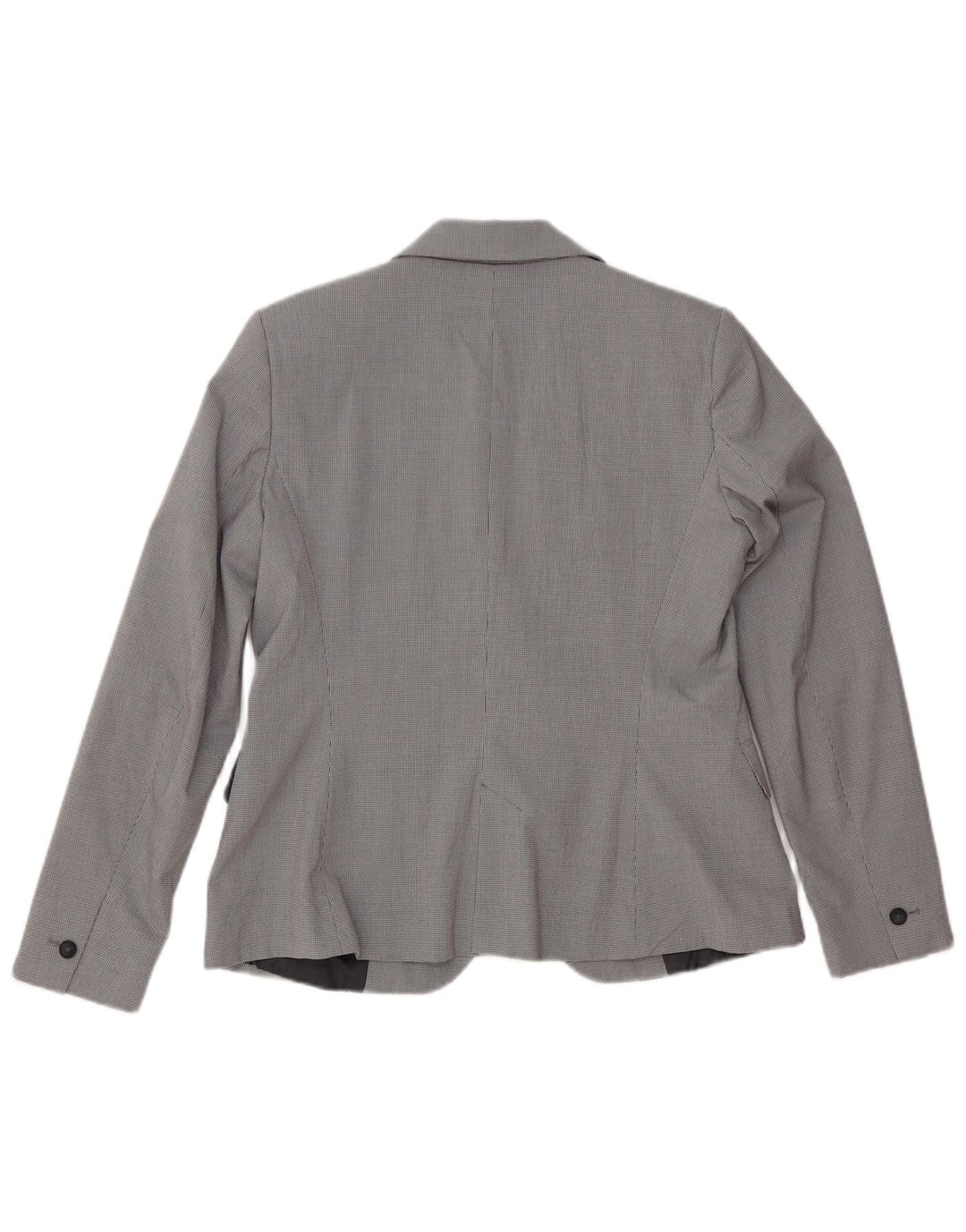 Zara Womens 1 Button Blazer Jacket EU 40 Medium Grey Houndstooth Polyester
