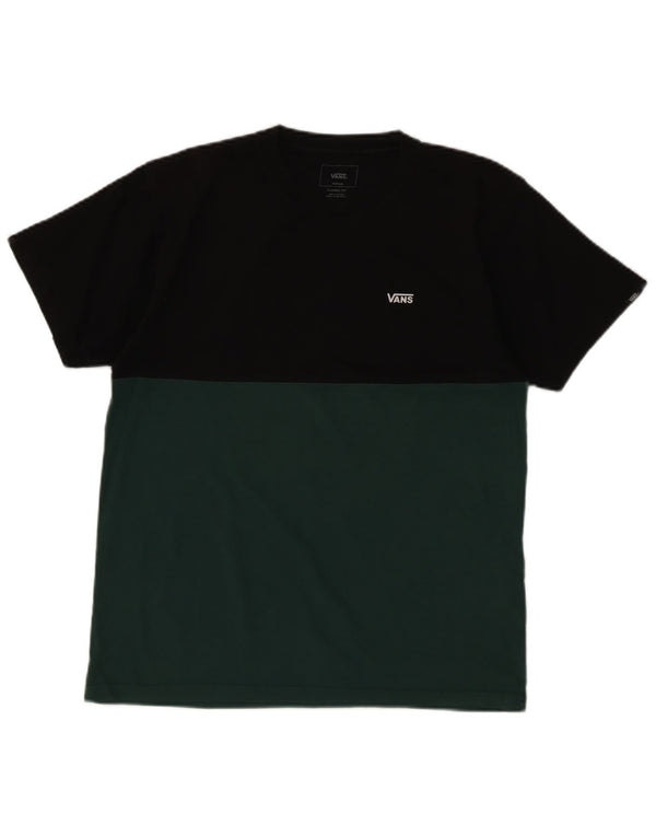 Vans Mens Classic Fit T-Shirt Top Medium Black Colourblock Cotton