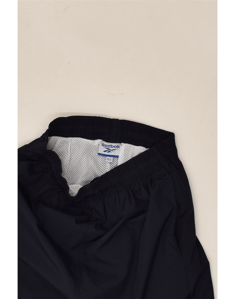 REEBOK Boys Tracksuit Trousers 11-12 Years Navy Blue Polyester | Vintage Reebok | Thrift | Second-Hand Reebok | Used Clothing | Messina Hembry 