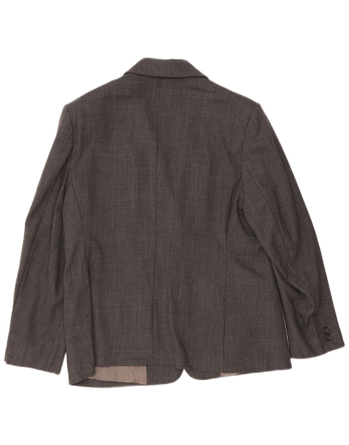 Marks & Spencer Womens 2 Button Blazer Jacket UK 16 Large Grey Wool