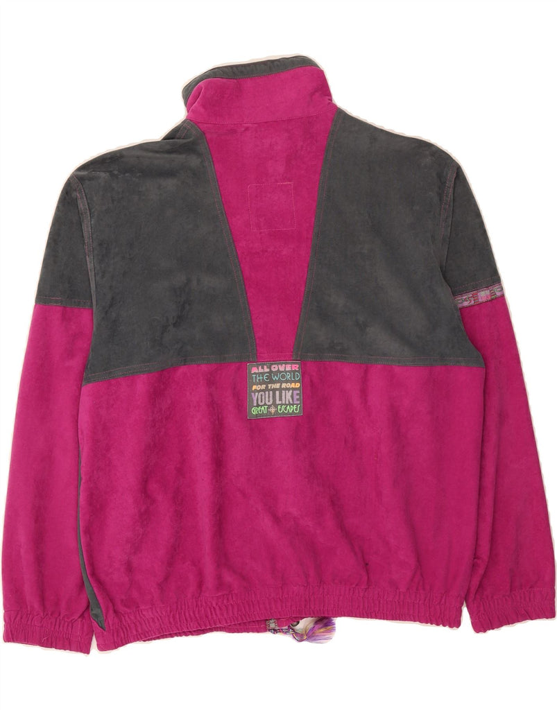 GREAT ESCAPES Womens Tracksuit Top Jacket IT 52 Large Pink Colourblock Vintage Great Escapes and Second-Hand Great Escapes from Messina Hembry 