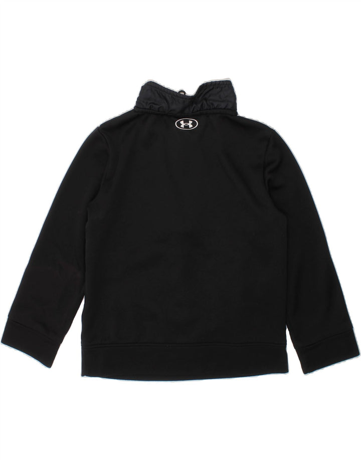 UNDER ARMOUR Boys Zip Neck Sweatshirt Jumper 4-5 Years Black Polyester Vintage Under Armour and Second-Hand Under Armour from Messina Hembry 
