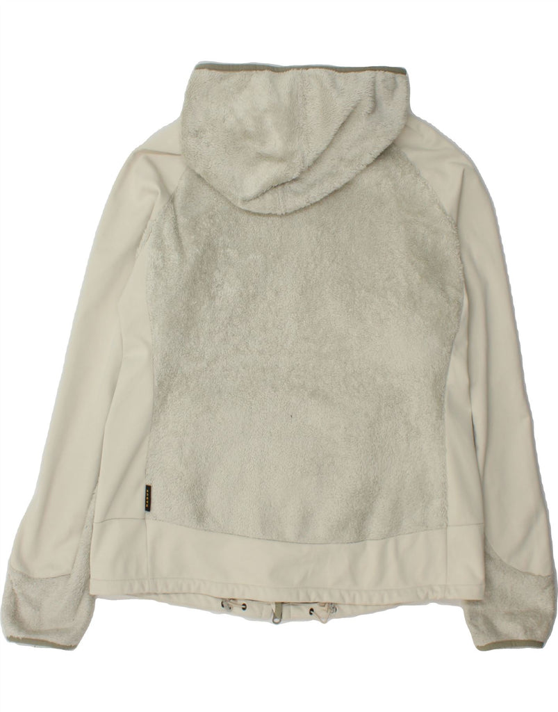 JACK WOLFSKIN Womens Hooded Fleece Jacket UK 18 XL White Polyester Vintage Jack Wolfskin and Second-Hand Jack Wolfskin from Messina Hembry 