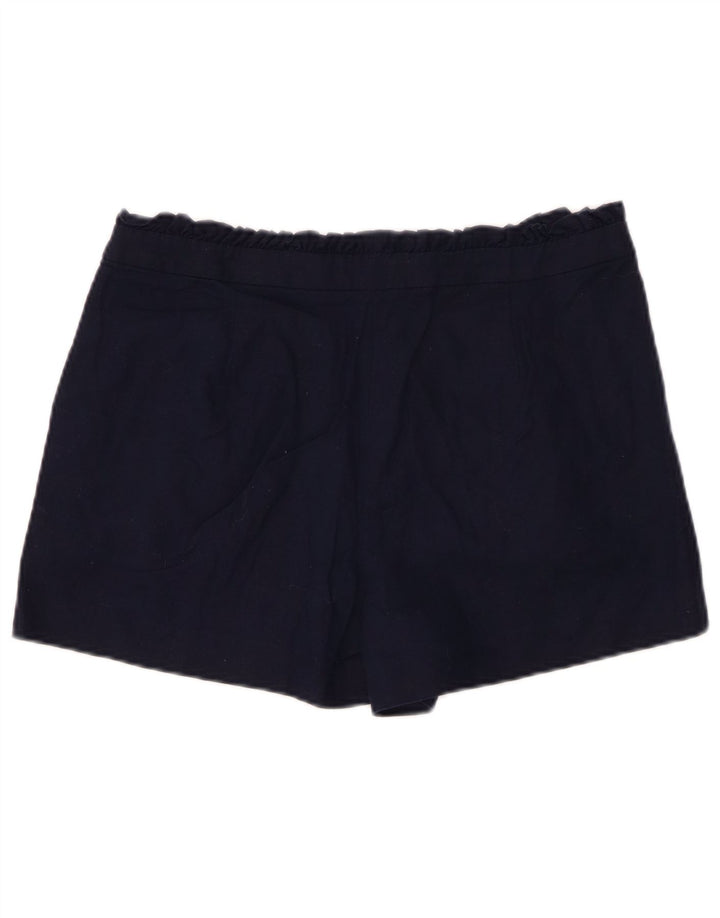 J. CREW Womens High Waist Chino Shorts US 10 Large W30  Navy Blue Linen
