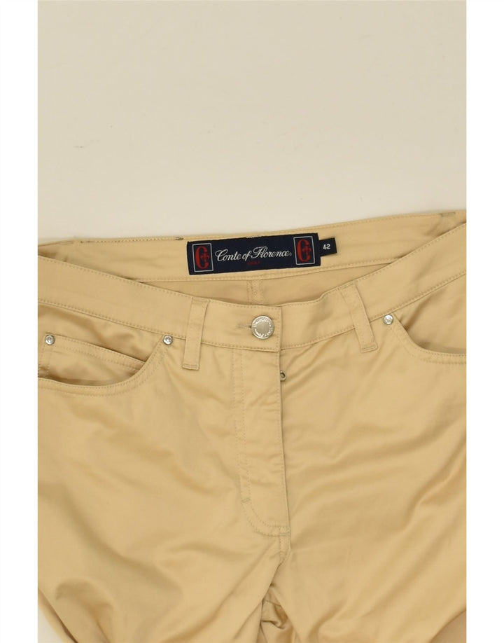 CONTE OF FLORENCE Womens Casual Trousers IT 42 Medium W30 L31  Beige | Vintage Conte of Florence | Thrift | Second-Hand Conte of Florence | Used Clothing | Messina Hembry 
