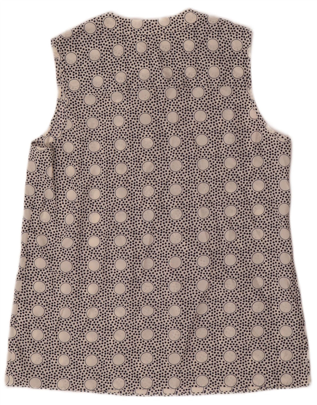 J. CREW Womens Sleeveless Blouse Top US 4 Small White Polka Dot Polyester