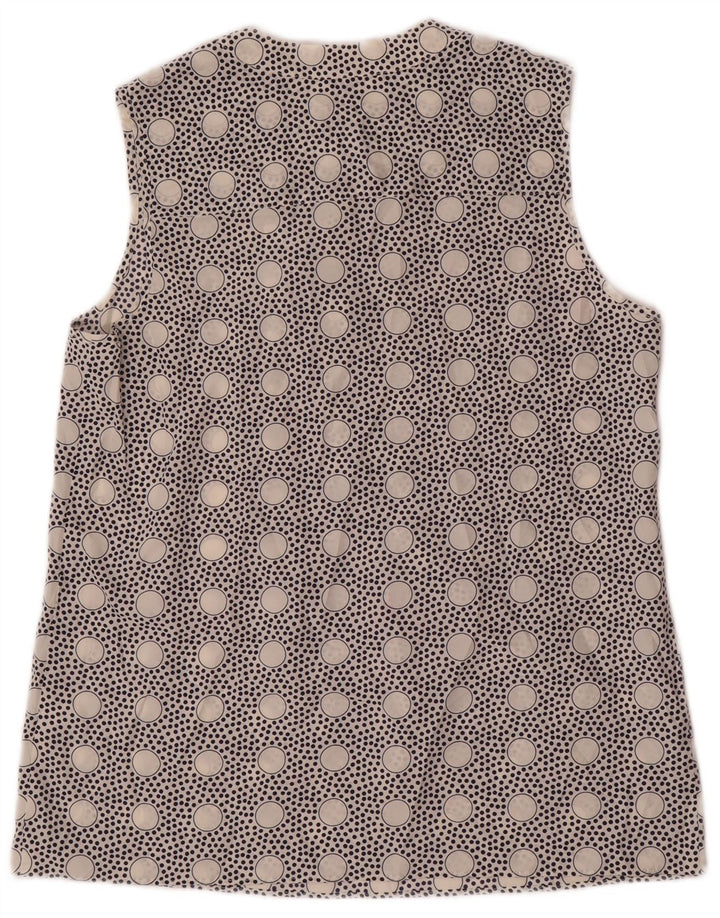 J. CREW Womens Sleeveless Blouse Top US 4 Small White Polka Dot Polyester