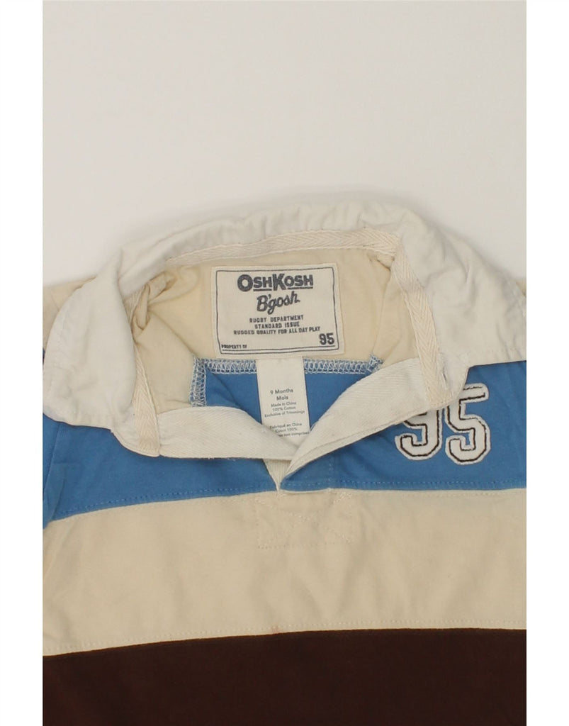 OSH KOSH Baby Boys Long Sleeve Polo Shirt 6-9 Months Off White Striped | Vintage Osh Kosh | Thrift | Second-Hand Osh Kosh | Used Clothing | Messina Hembry 