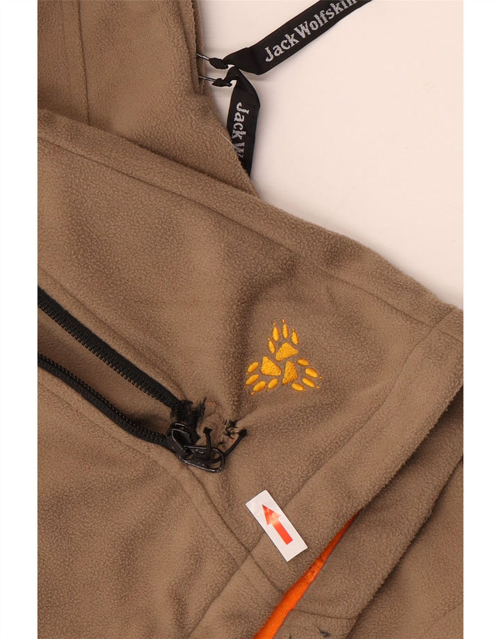 JACK WOLFSKIN Womens Fleece Jacket UK 10 Small Brown Colourblock Polyester