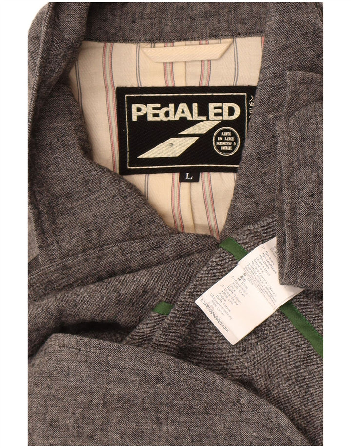 Vintage Mens Utility Jacket UK 40 Large Grey Colourblock Linen