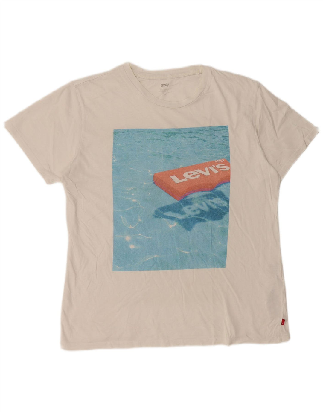 Levi's Womens Graphic T-Shirt Top UK 16 Large White Cotton