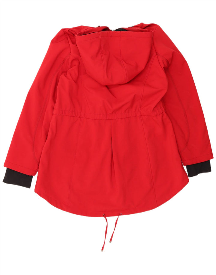 French Connection Womens Hooded Parka Jacket UK 18 XL Red Polyester