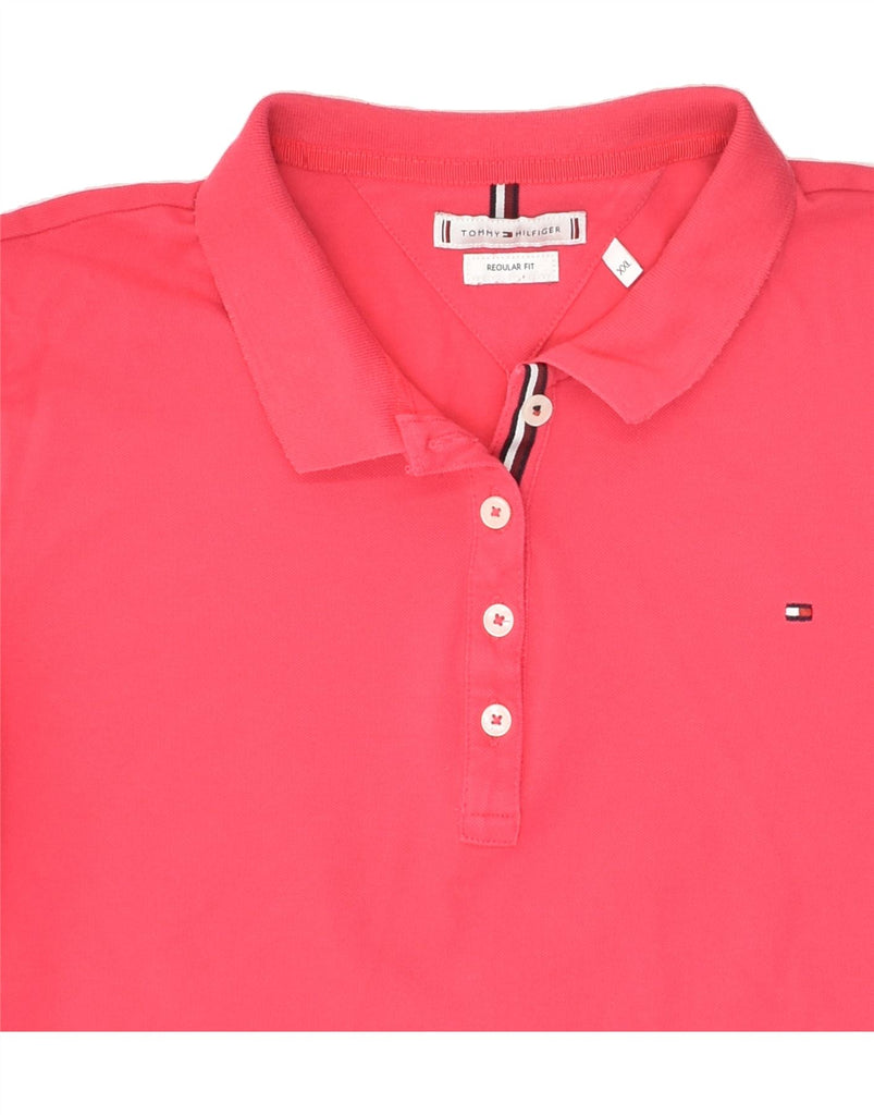 TOMMY HILFIGER Womens Regular Fit Polo Shirt UK 20 2XL Pink Cotton Vintage Tommy Hilfiger and Second-Hand Tommy Hilfiger from Messina Hembry 