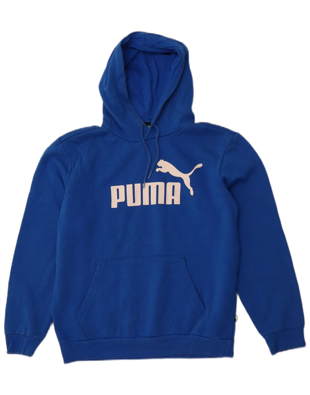 PUMA Mens Graphic Hoodie Jumper Medium Blue Cotton