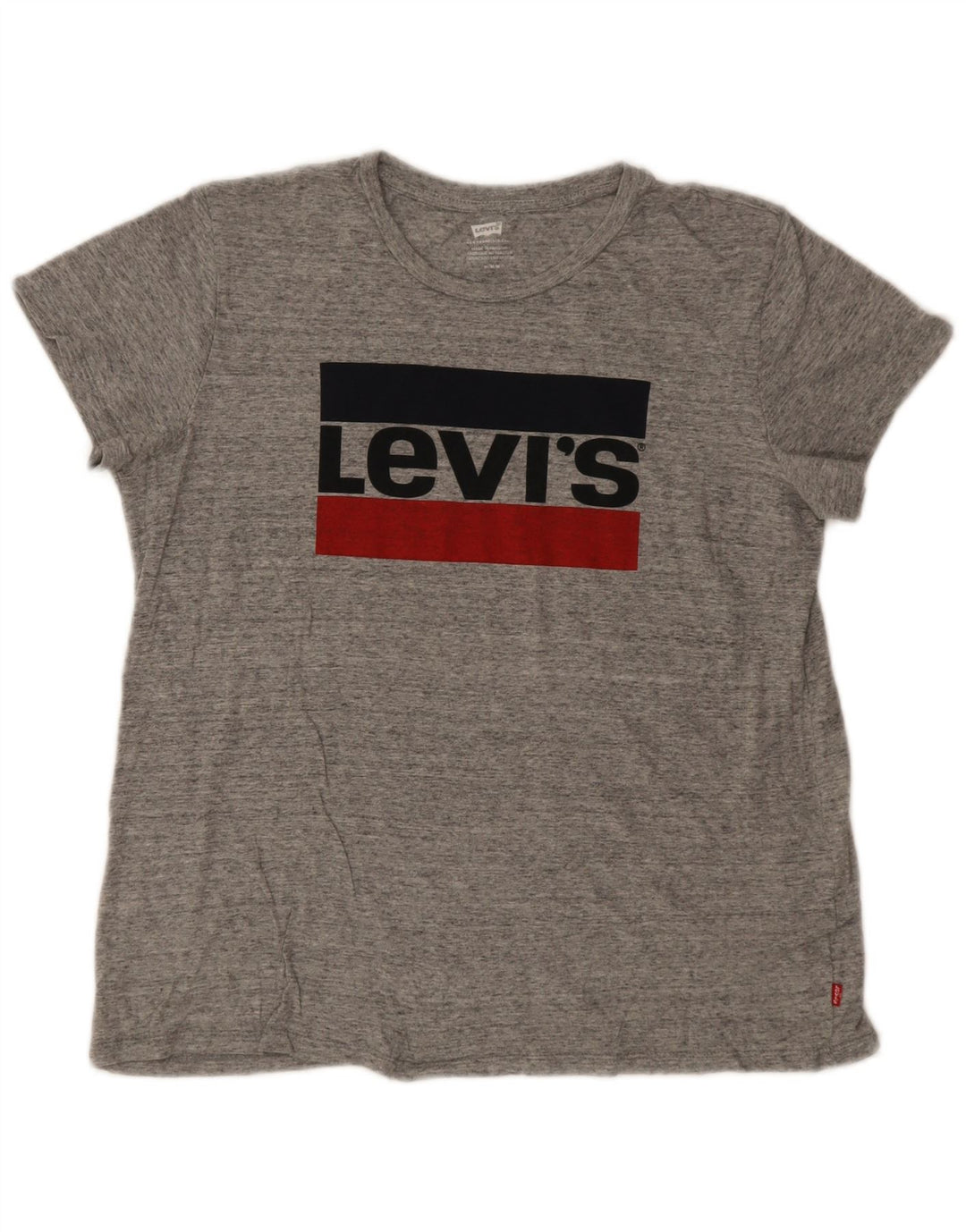 Levi's Womens Graphic T-Shirt Top UK 14 Medium Grey Flecked Logo