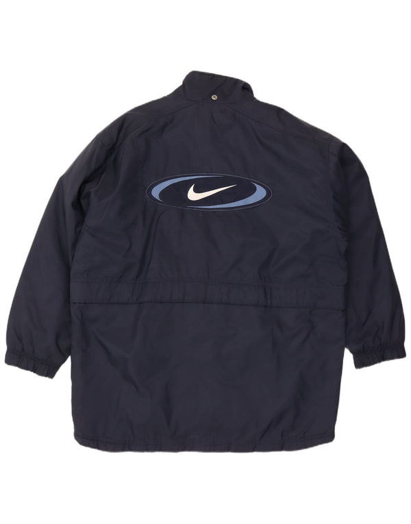Nike Mens Graphic Windbreaker Jacket UK 42/44 Large Navy Blue Nylon