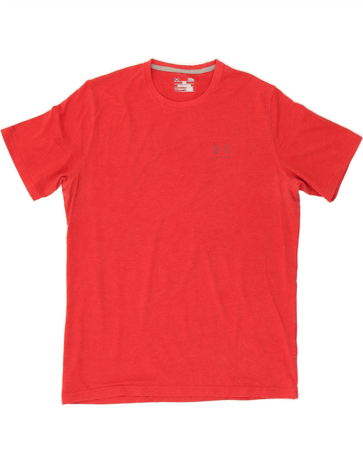 UNDER ARMOUR Mens Heat Gear T-Shirt Top Large Red Polyester Vintage Under Armour and Second-Hand Under Armour from Messina Hembry 